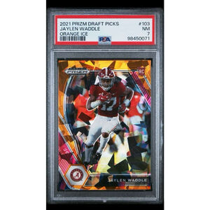 2021 Panini PRIZM Draft Picks - Orange Ice - #103 Jaylen Waddle